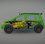 Prosty samochód sportowy Low Poly Post Apocalypse