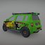 Prosty samochód sportowy Low Poly Post Apocalypse