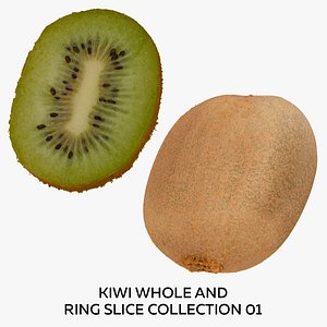Kiwis Whole and Ring Slice Collection 01 - 2 models RAW Scans 3D model
