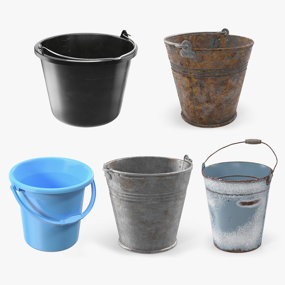 Buckets Collection 3 3D model preview