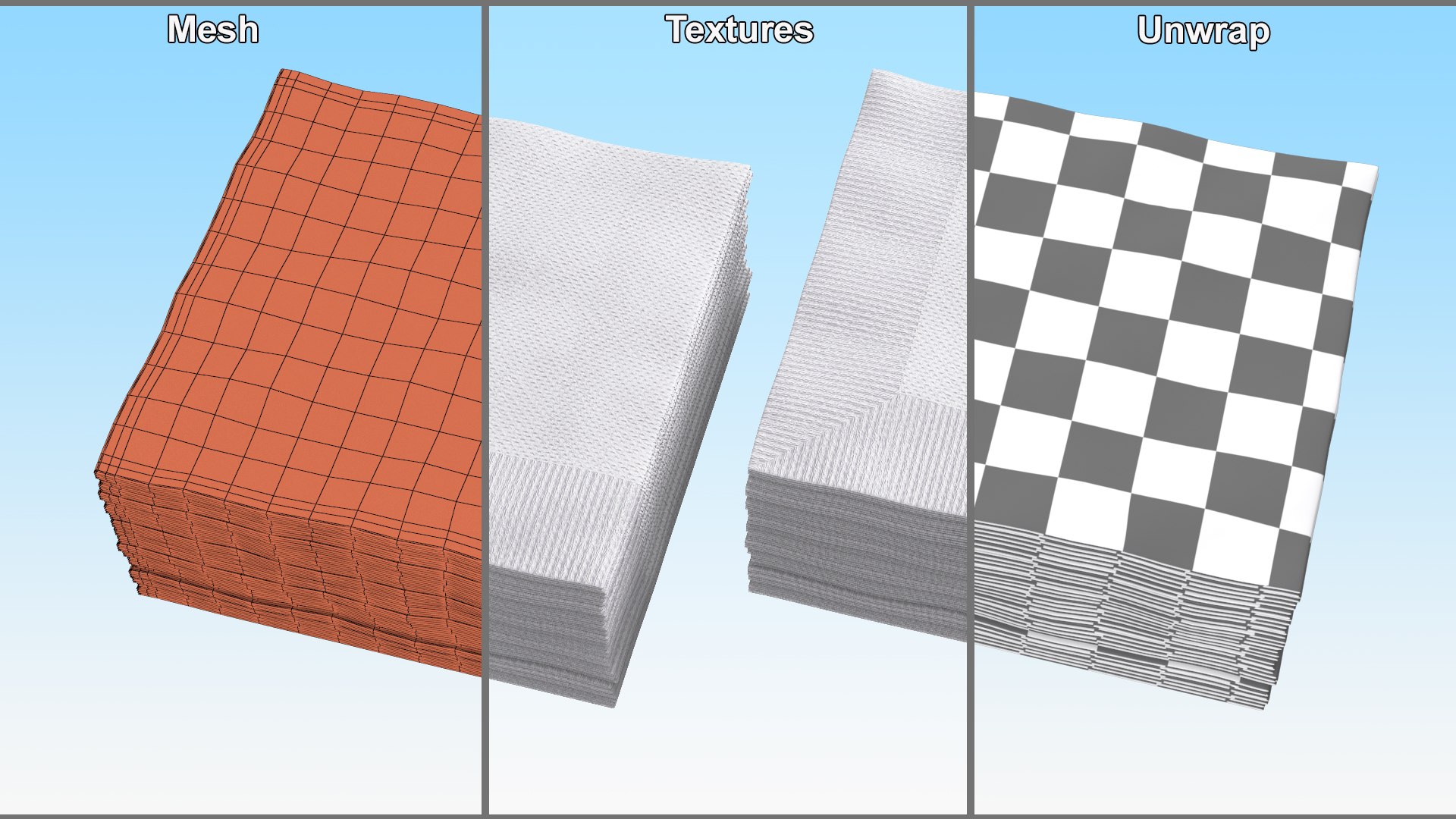 3D Stack Of Paper Napkins - TurboSquid 2300095