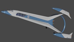 3D Fantastic Four Space Craft Low-poly