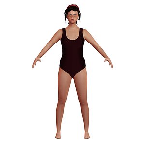 3D white woman swimsuit