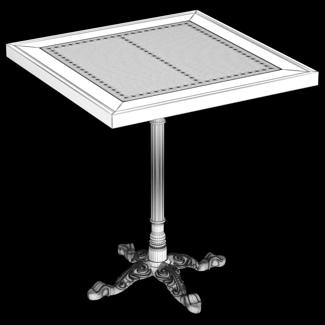 3d Restaurant Table Square Metal Sheet Model