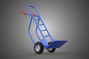 BLUE HAND TRUCK HANDTRUCK DOLLY SACK BARROW TROLLEY BOX CART TIP 3D
