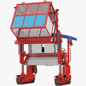 3D Self Propelled Tea Harvester Ochiai OHC-W Rigged for Cinema 4D model