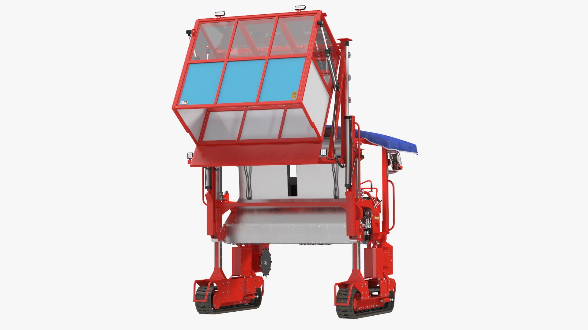 Self Propelled Tea Harvester Ochiai OHC-W Rigged for Cinema 4D 3D model preview