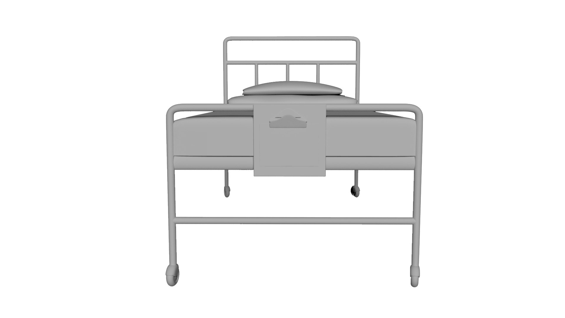 free antique hospital bed 3d model