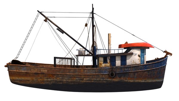 3d old fishing boat