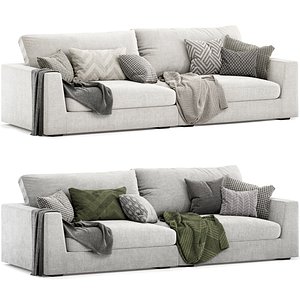 3D lottie 3 seat sofa model