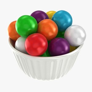 3D model realistic bubble gum bowl