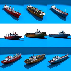 3d model cargo ship