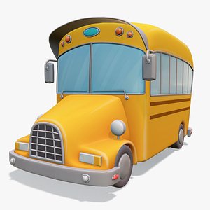 Stylized School Bus Rigged 3D model