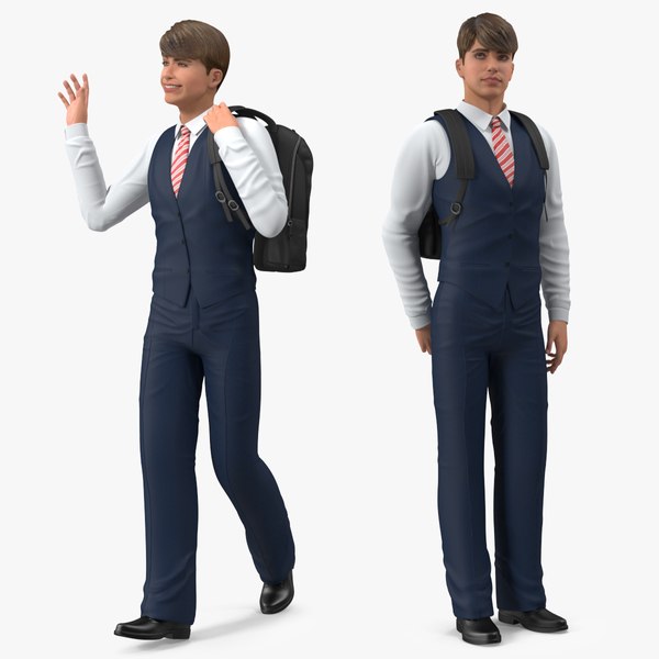 3D Teenage Boy School Uniform Rigged for Modo