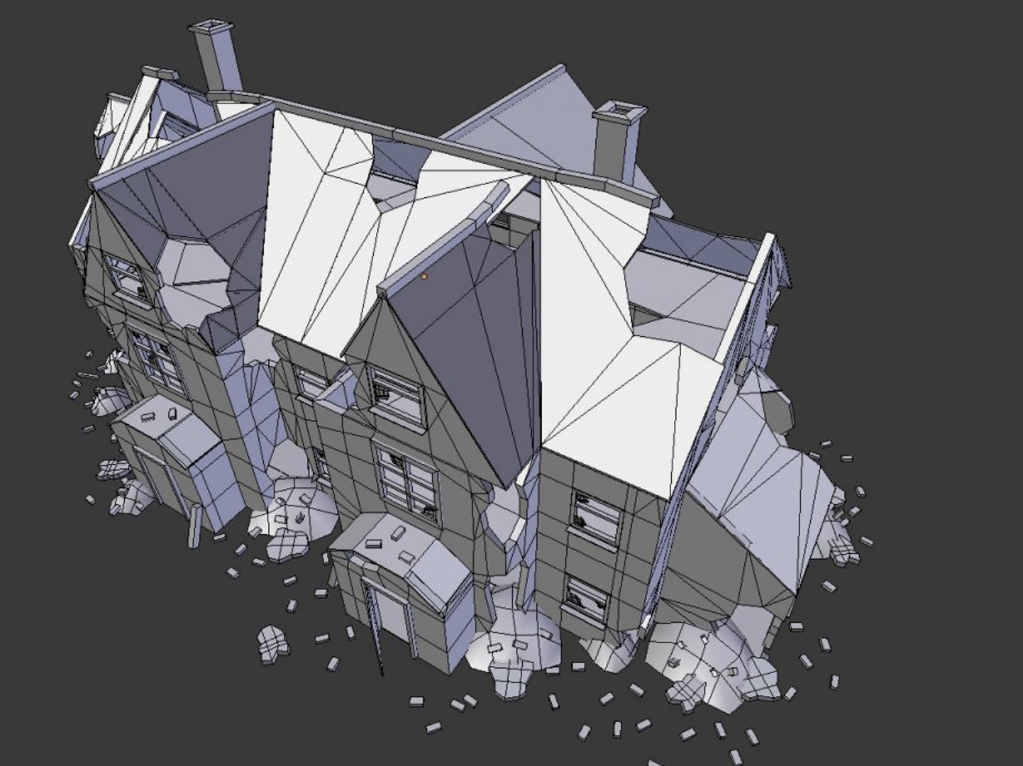 3d Model Destroyed Building