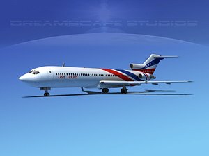 airline boeing 727 727-200 3d 3ds