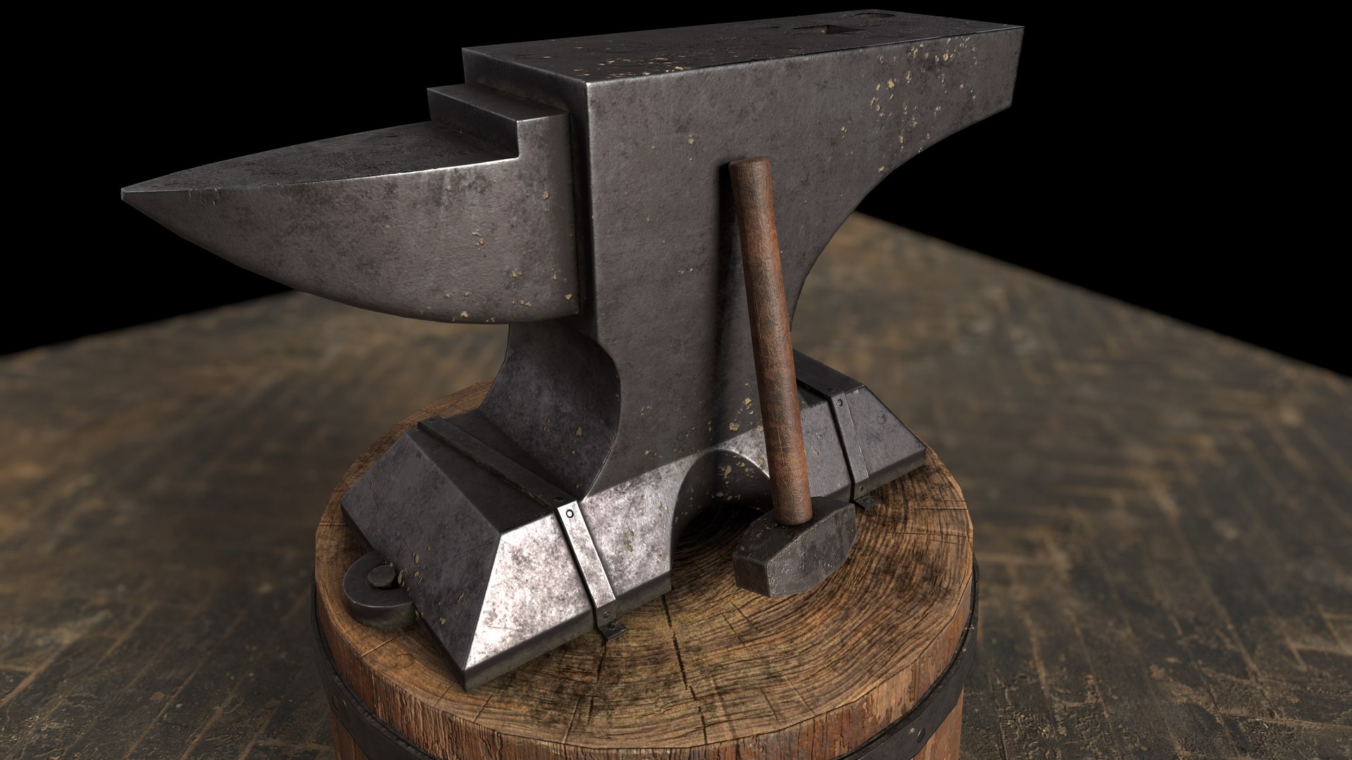 3D Medieval Anvil and Hammer model - TurboSquid 1811638