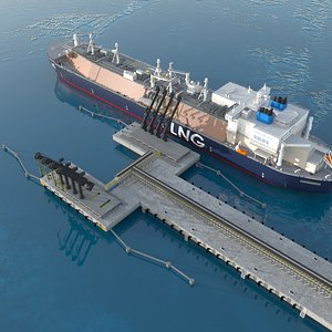 3D Gas carrier at the Berth