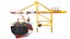 Container Ship With Gantry Crane
