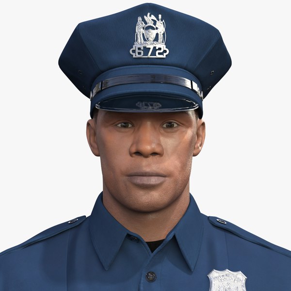 african american nypd cop 3D model