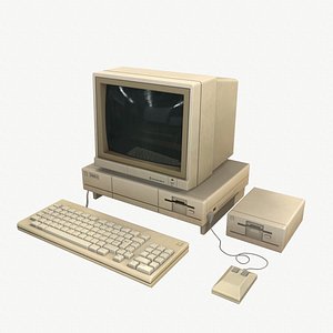 Retro computer -PBR low-poly Low-poly 3D model