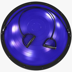 Pilates Half Balance Ball with Elastic Rope 3D model