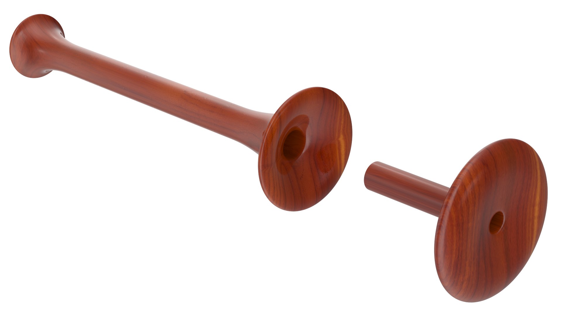 Antique Two Piece Monaural Stethoscope 3D model preview