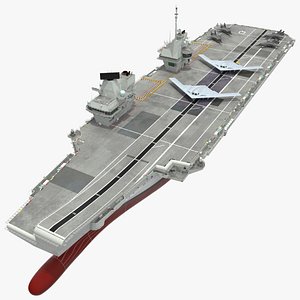 3D HMS Prince of Wales with Military Aircraft model