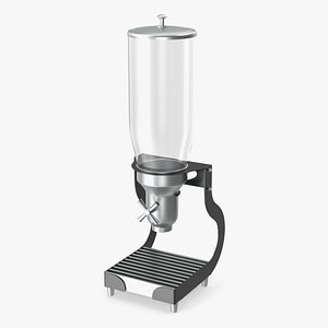 3D Smart Space Dry Food Dispenser With One Canister Metal Base