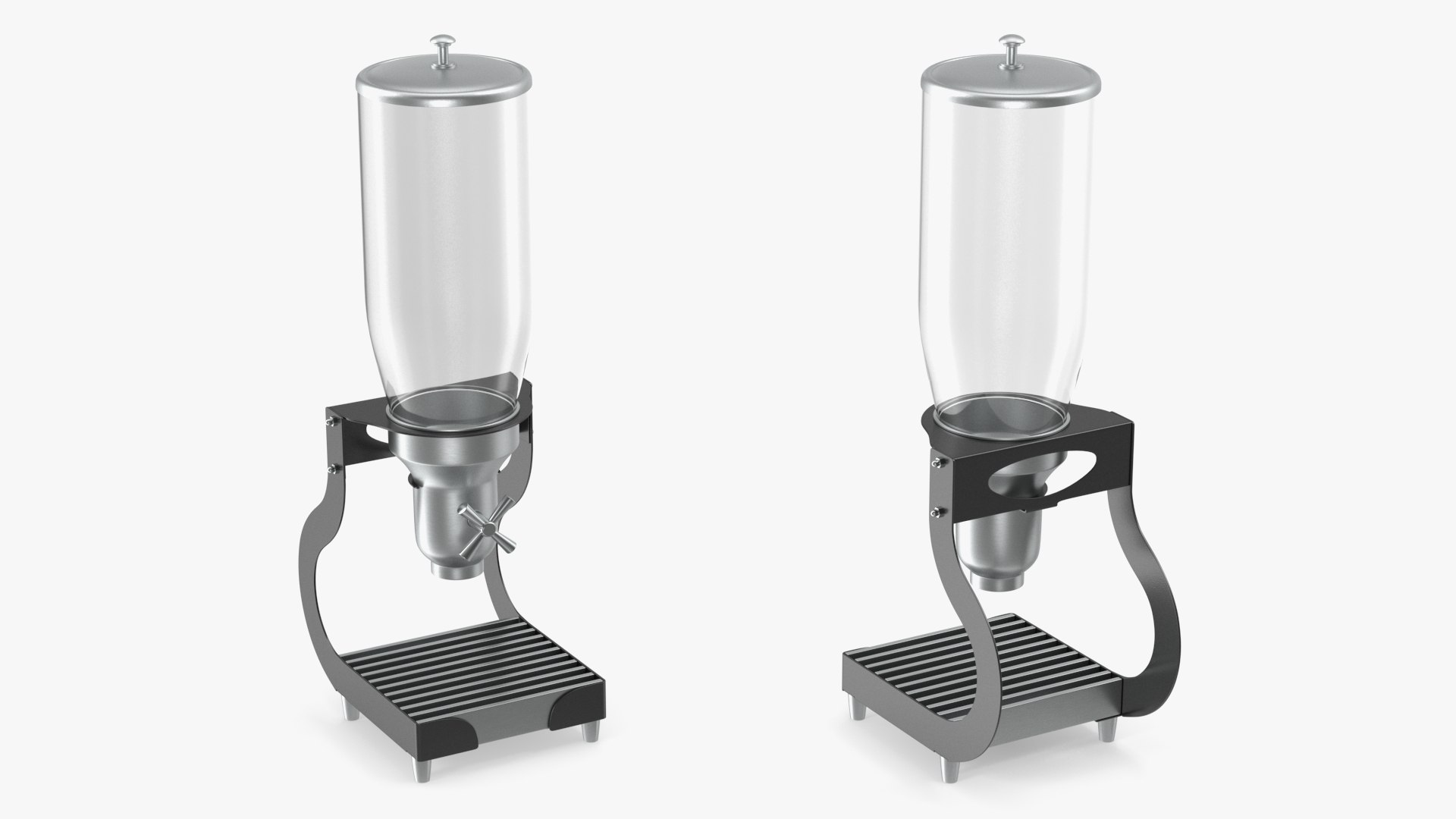 3D Smart Space Dry Food Dispenser With One Canister Metal Base