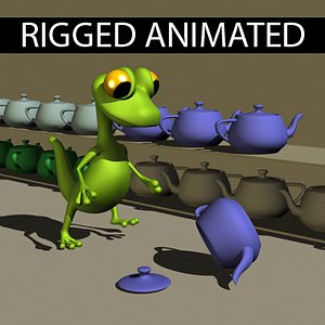 3ds max cartoon lizard logo