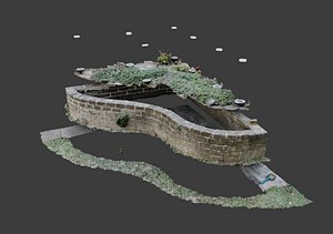 3D Flowerbed angle curved garden decoration SCANNED MODEL 3D model