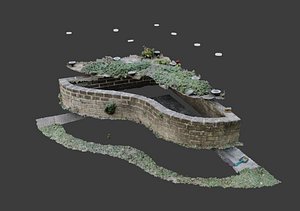 Flowerbed angle curved garden decoration SCANNED MODEL 3D model