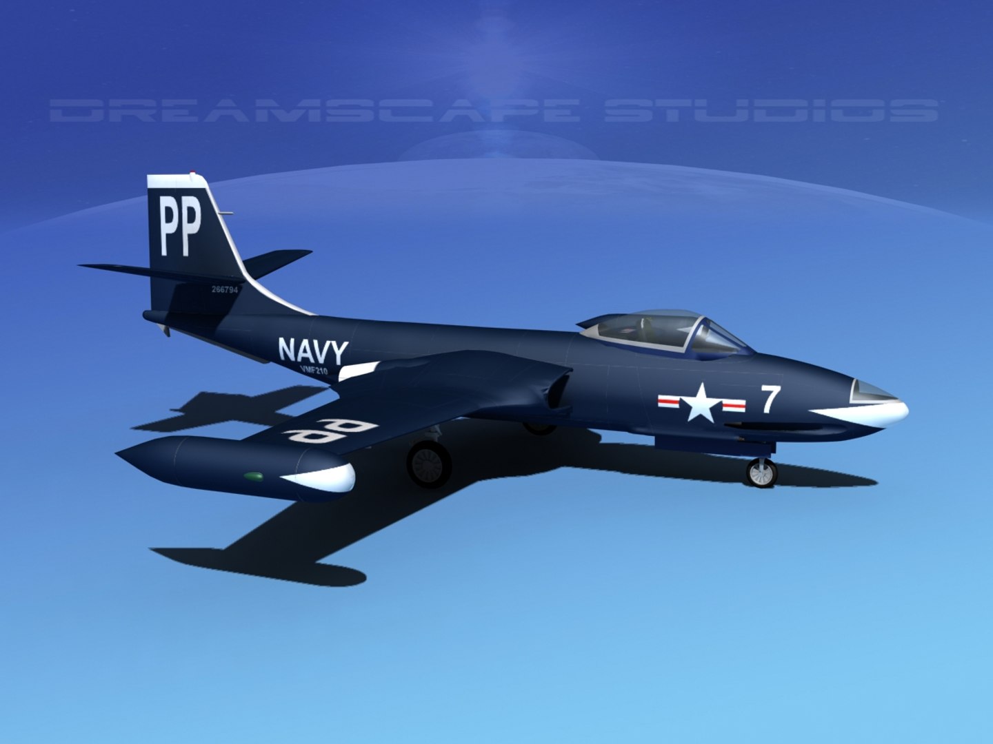 3d korean f2h banshee jet fighter