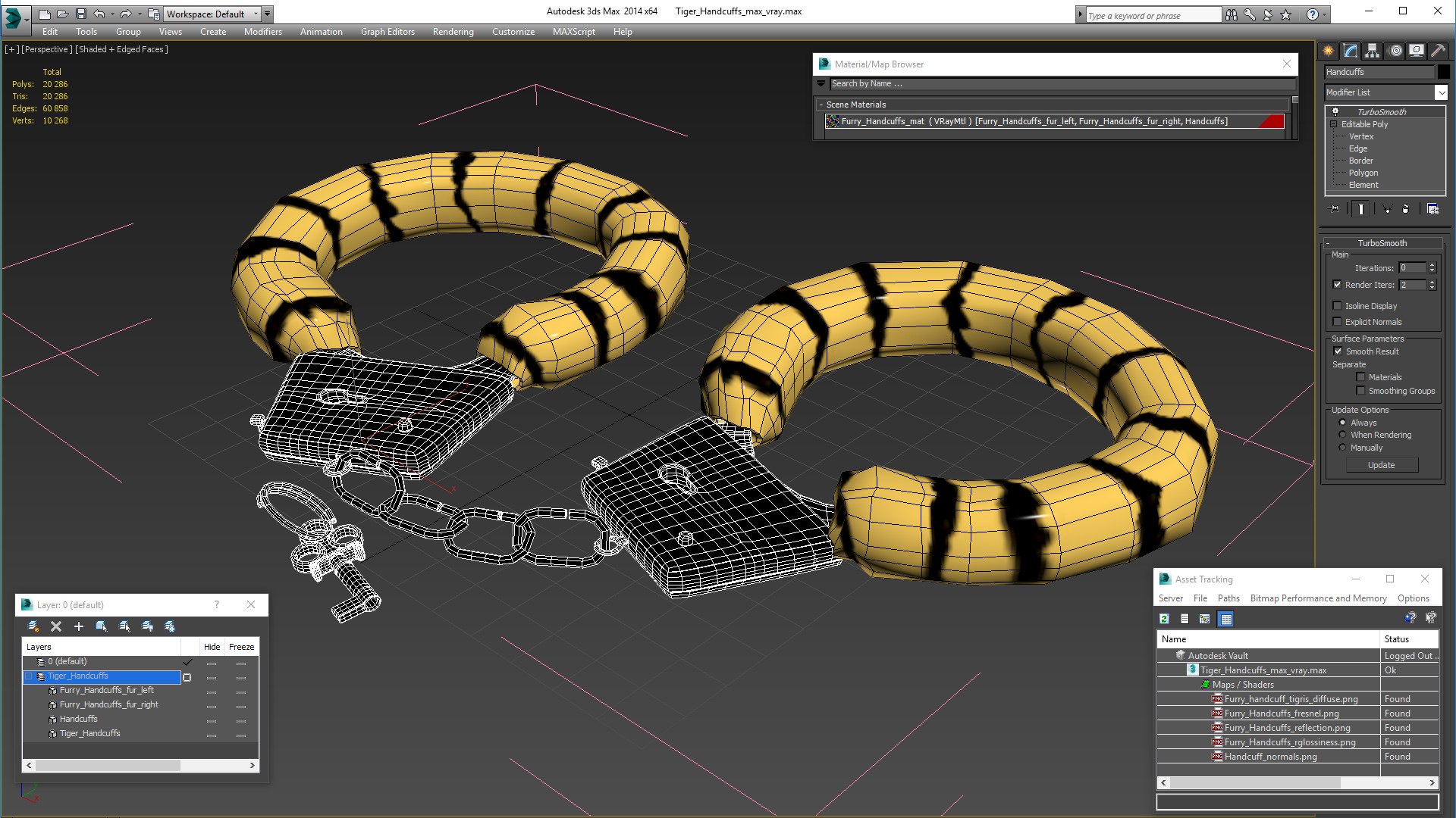 Tiger handcuffs hand cuffs 3D model - TurboSquid 1702759