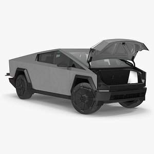 2024 Tesla Cybertruck with Lights On Rigged
