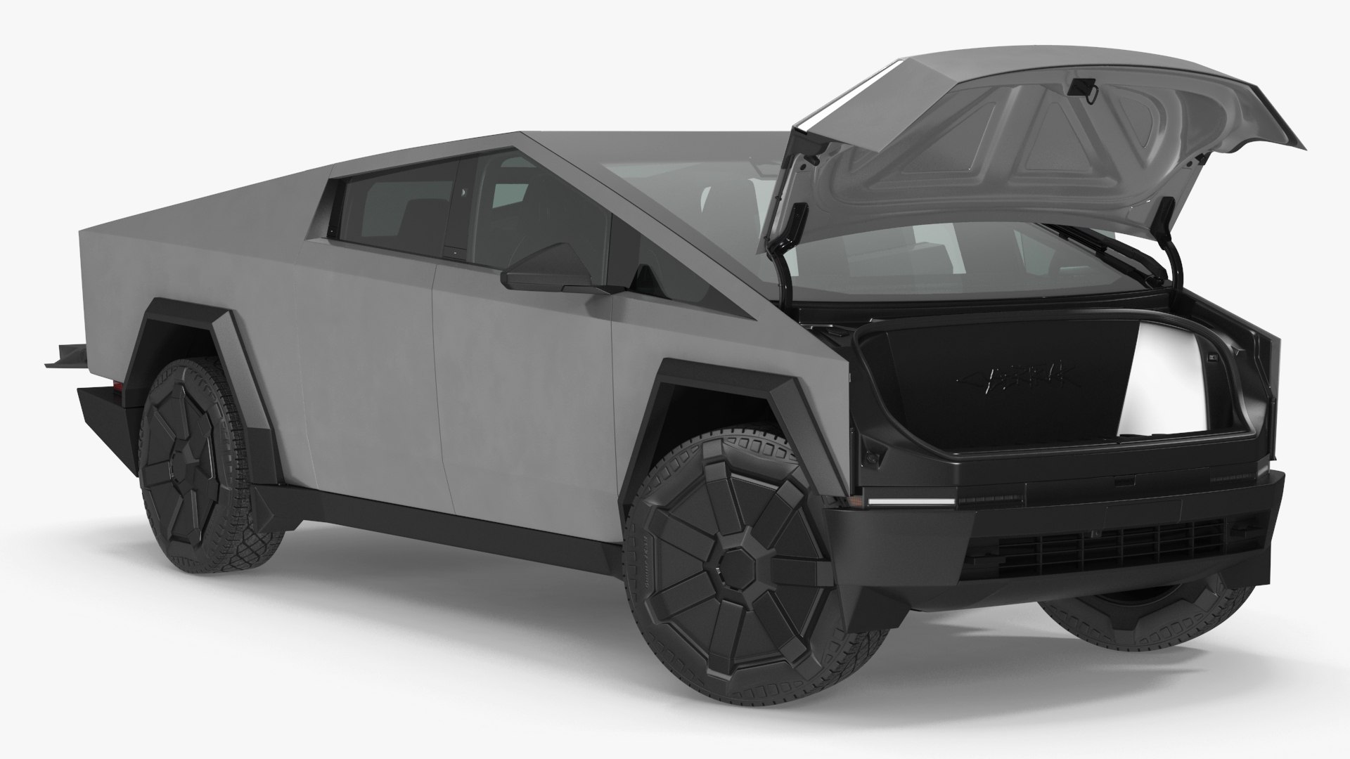 2024 Tesla Cybertruck with Lights On Rigged 3D model preview