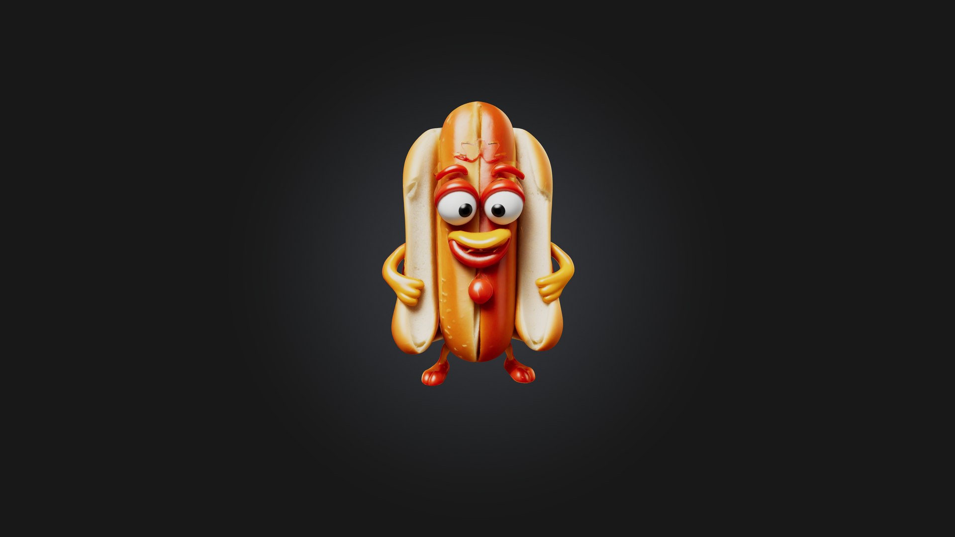 Cartoon Hotdog 3D Model - TurboSquid 2291053