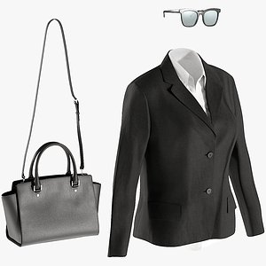 Women's Blazer with Shirt, Bag and Sunglasses 13