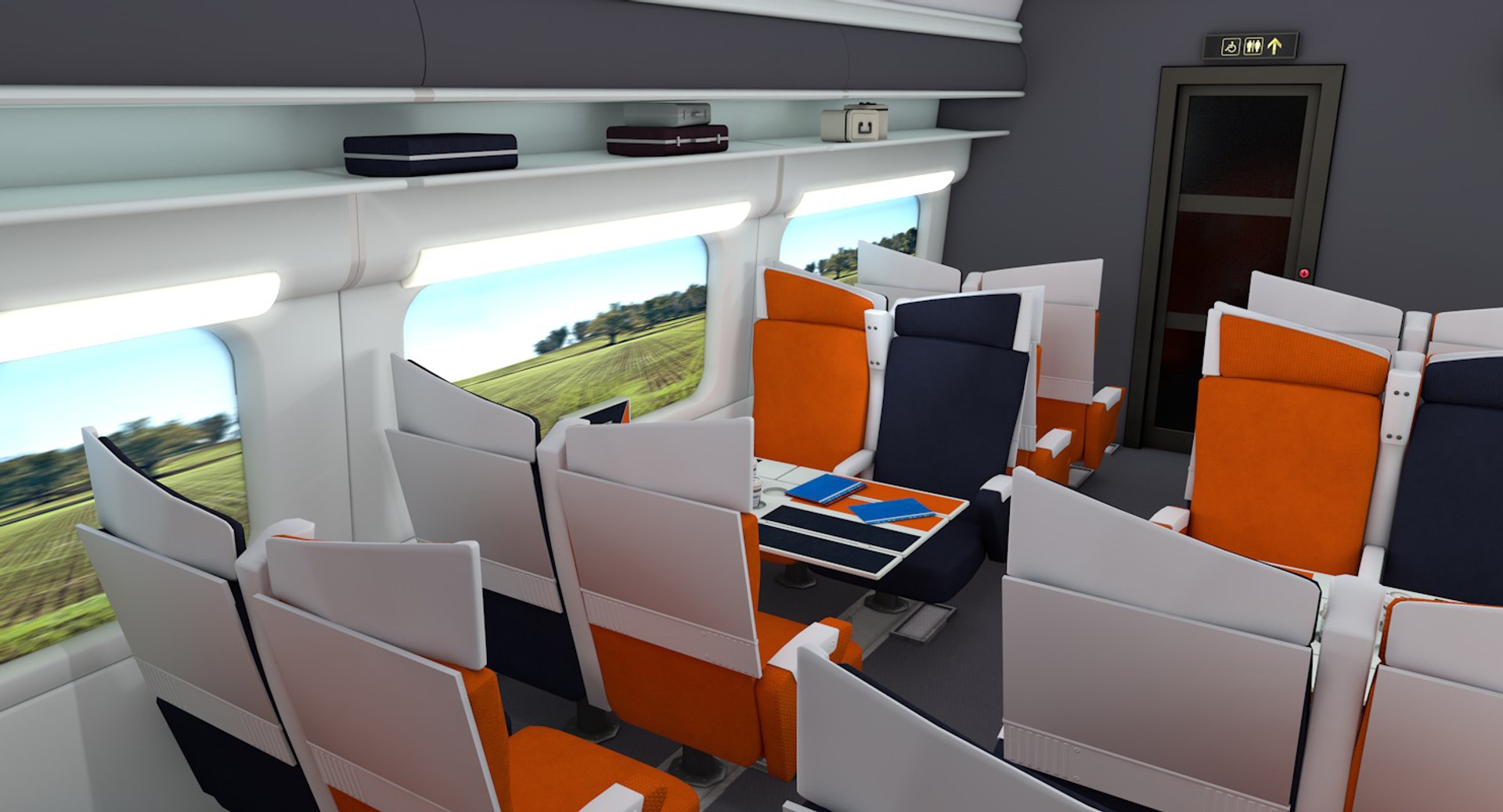Modern Train Interior Passenger 3d C4d