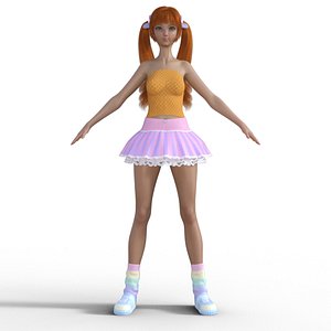 3D model 3D Anime Girl Character