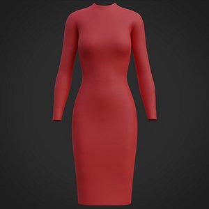 3D Female sleeveless dress