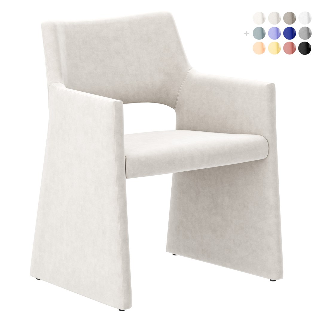 Foley Faux Mohair Dining Armchair CB2 Model TurboSquid 2047788