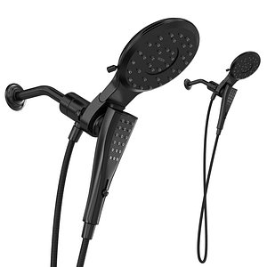 Moen Verso Matte Black Eight-Function 7 Diameter Spray Head Standard With Handshower 3D