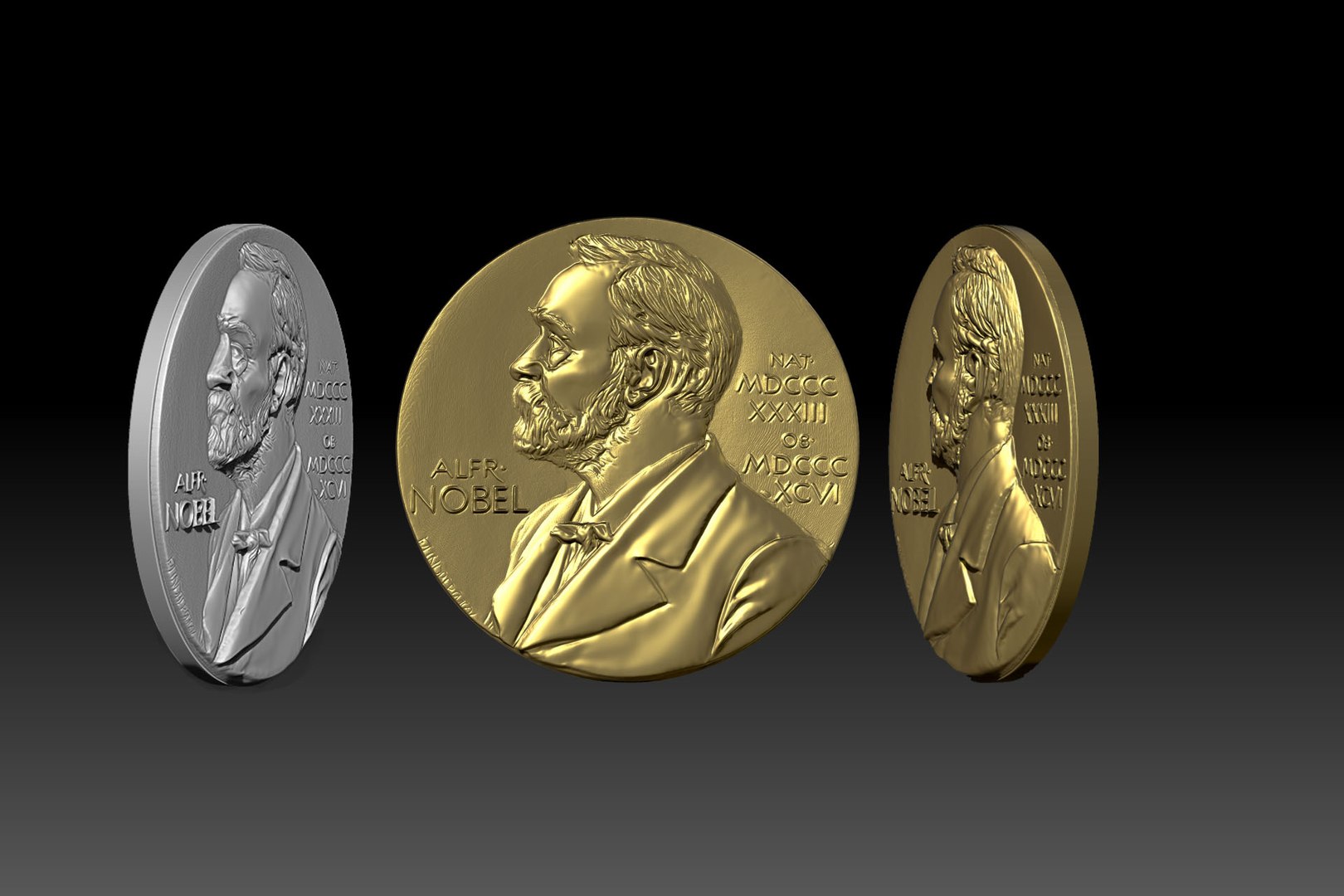The Nobel Prize Medal 3D STL Model For 3D Printing And Cnc Curving 3D ...