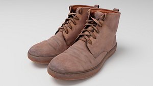 Pair of leather boots footwear shoes autumn spring season 3D model