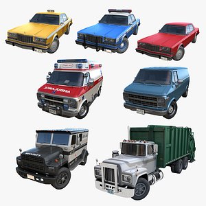 City traffic cars PBR