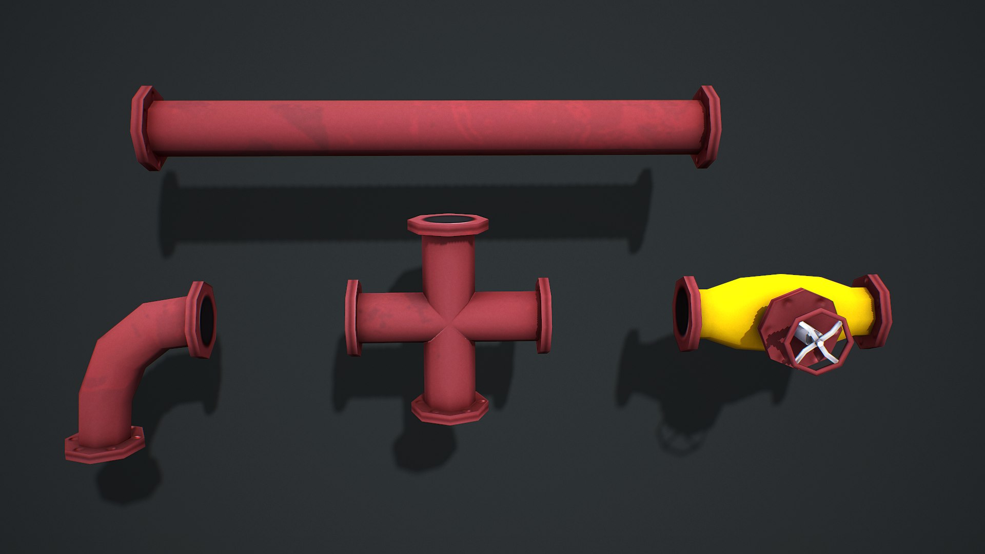 3D Industrial Pipes Modular - Low Poly Game Ready - TurboSquid 2041012