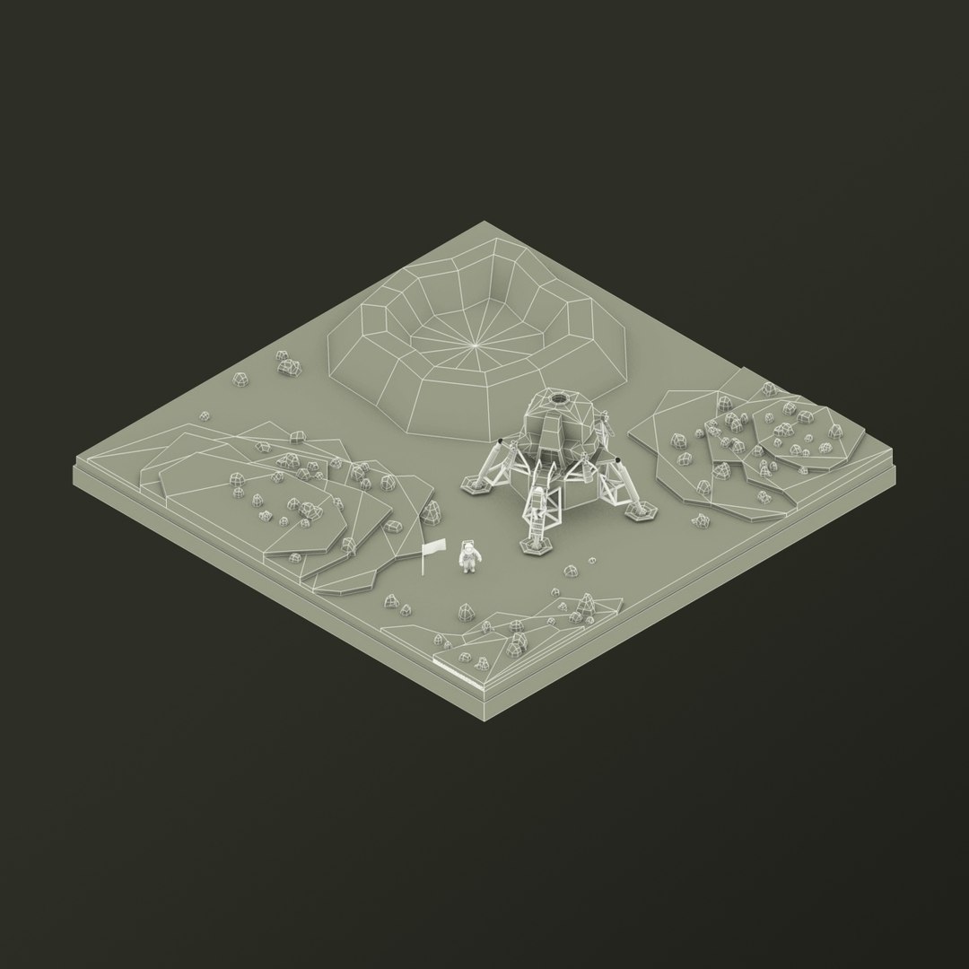 3D isometric lunar landing model https://p.turbosquid.com/ts-thumb/xo/6t753r/qVODrC6u/lunarlanding_wireframe_1/jpg/1588685778/1920x1080/fit_q87/902021d49083607ab7794bad873fb299427cf18e/lunarlanding_wireframe_1.jpg