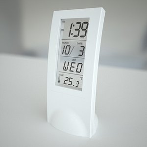 3d photoreal digital alarm clock model